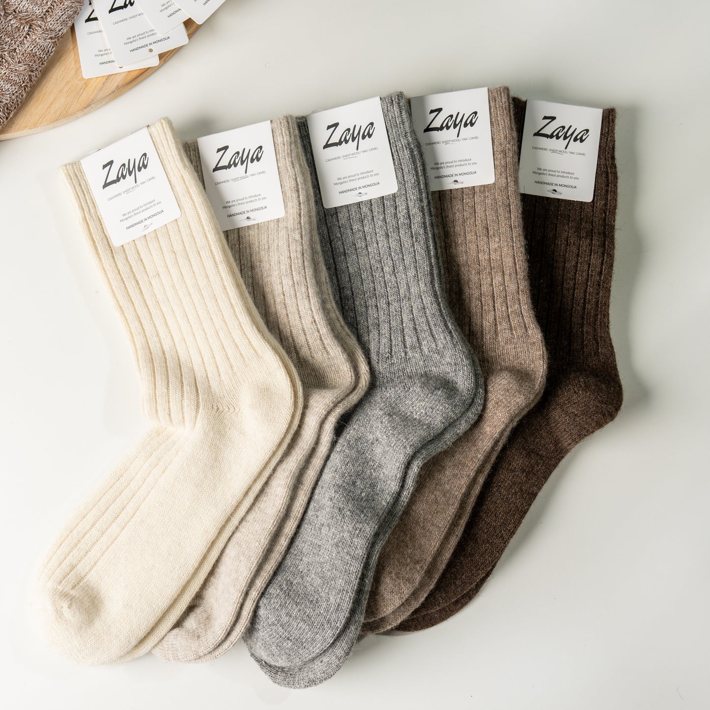 Organic Mongolian sheep wool socks / High quality pure fiber / Hypo-allergenic / Anti bacterial / Cozy warm / Unisex socks