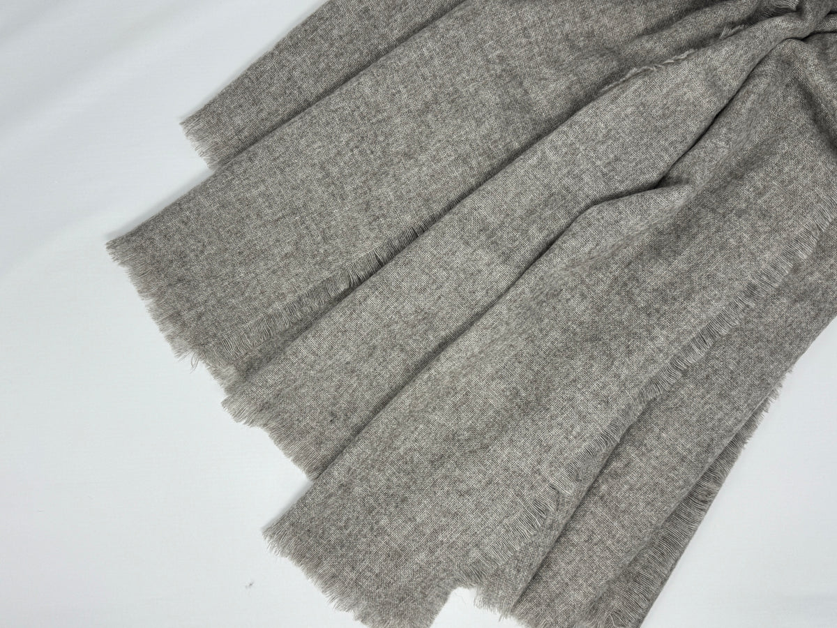 100% Yak Wool Shawl Wrap – Natural Mongolian Wool Scarf, Organic, Earth Toned Travel Wrap 50"×50"