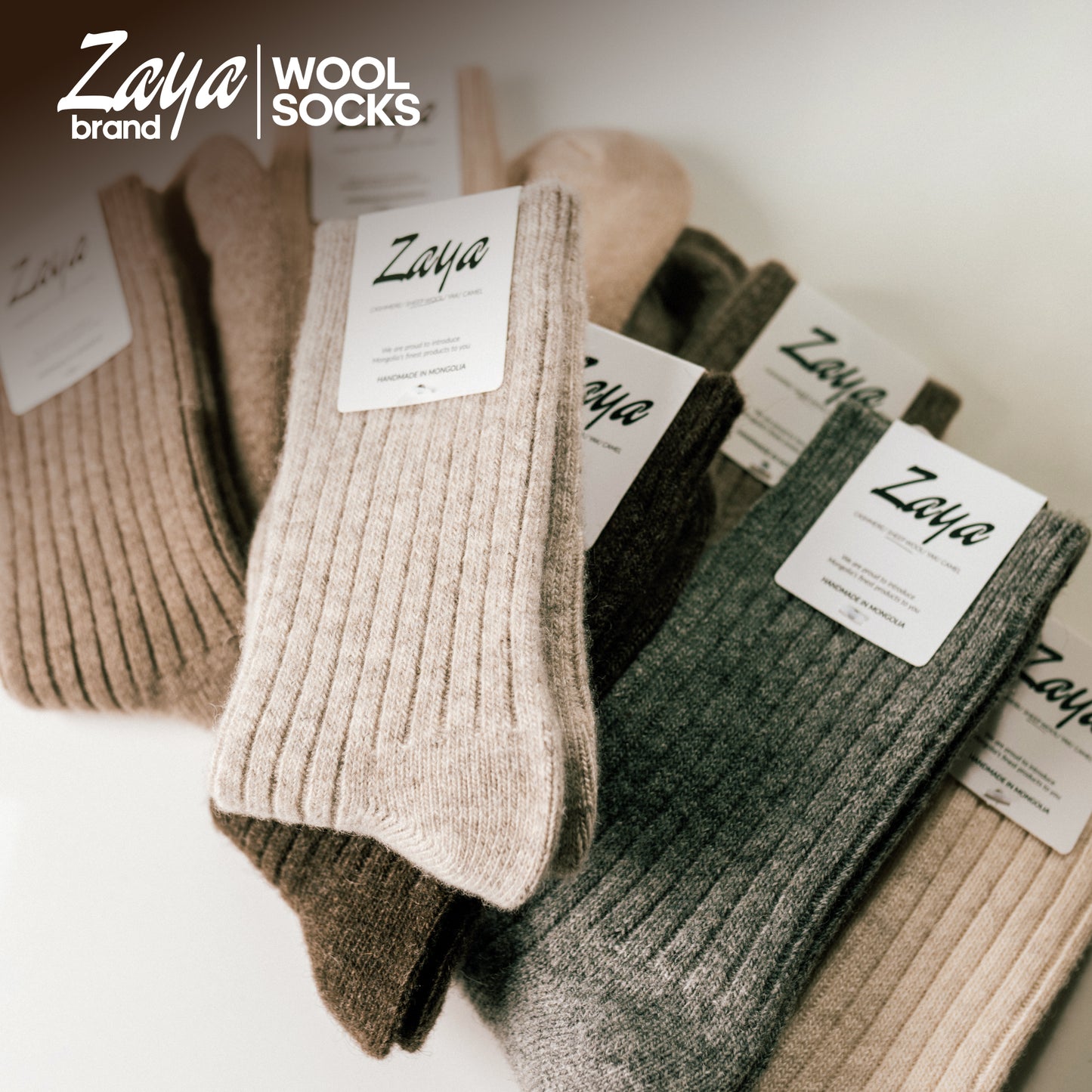 Organic Mongolian sheep wool socks / High quality pure fiber / Hypo-allergenic / Anti bacterial / Cozy warm / Unisex socks