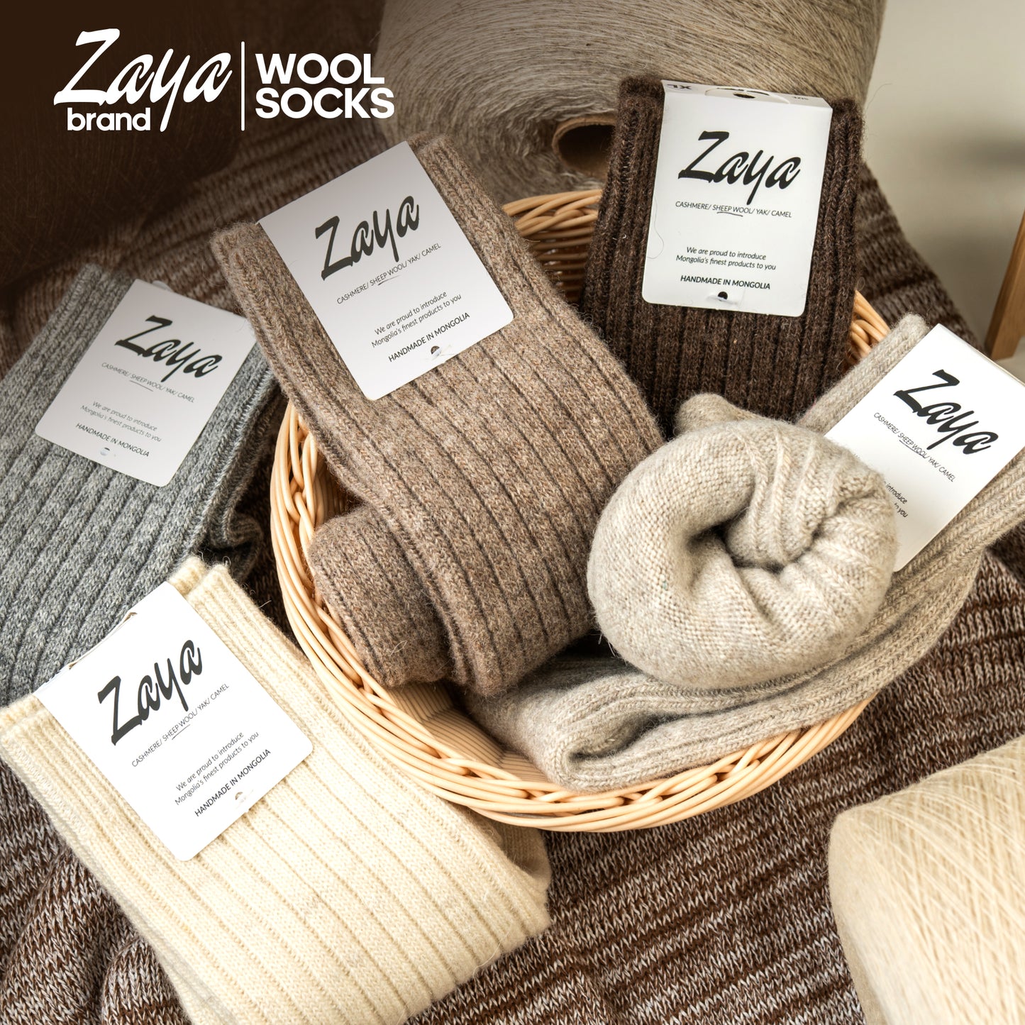 Organic Mongolian sheep wool socks / High quality pure fiber / Hypo-allergenic / Anti bacterial / Cozy warm / Unisex socks