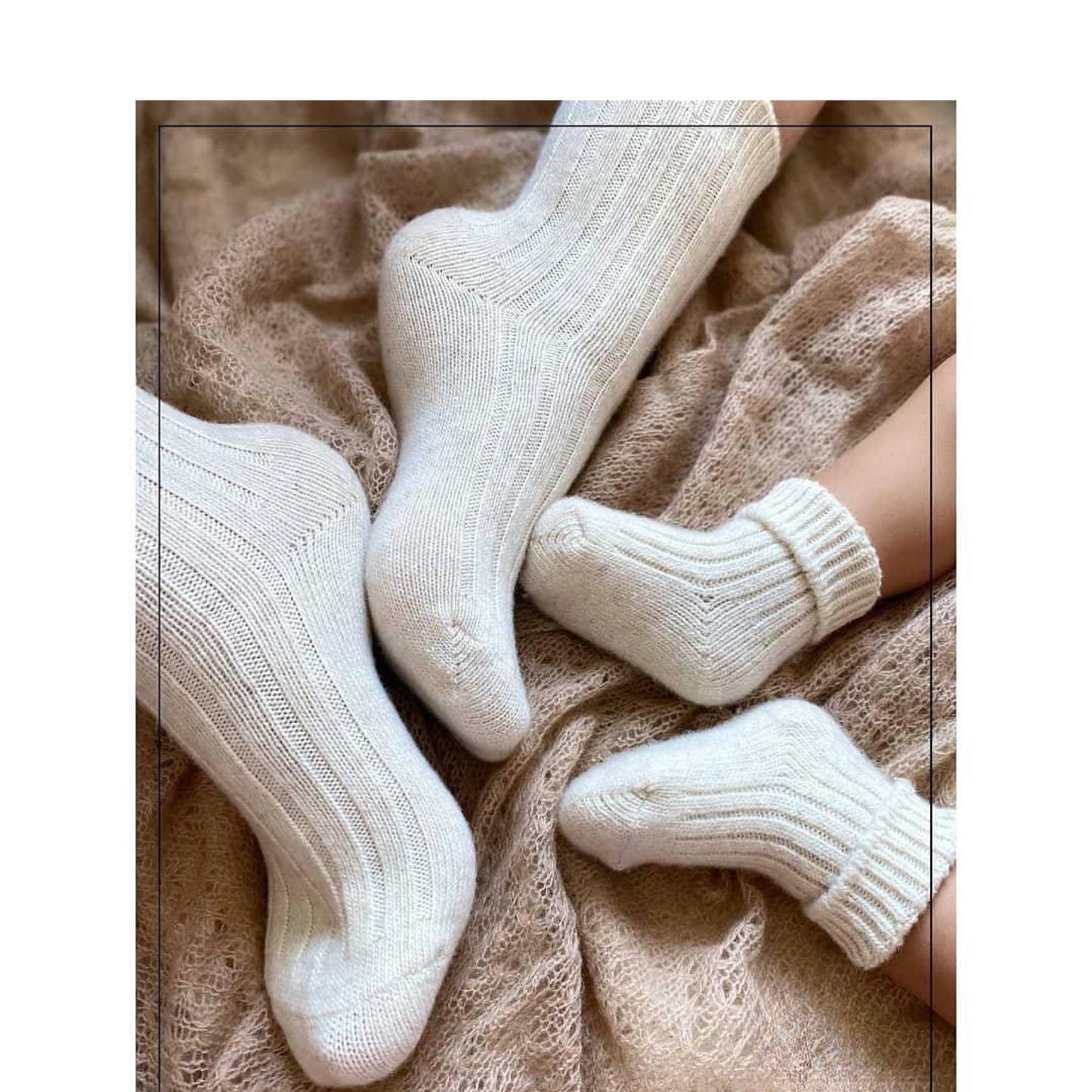 KIDS Organic Wool Socks / Soft Cozy Small Kids Winter Essentials / Breathable, Sustainable Un-dyed Pure Sheep Wool / Made in Mongolia
