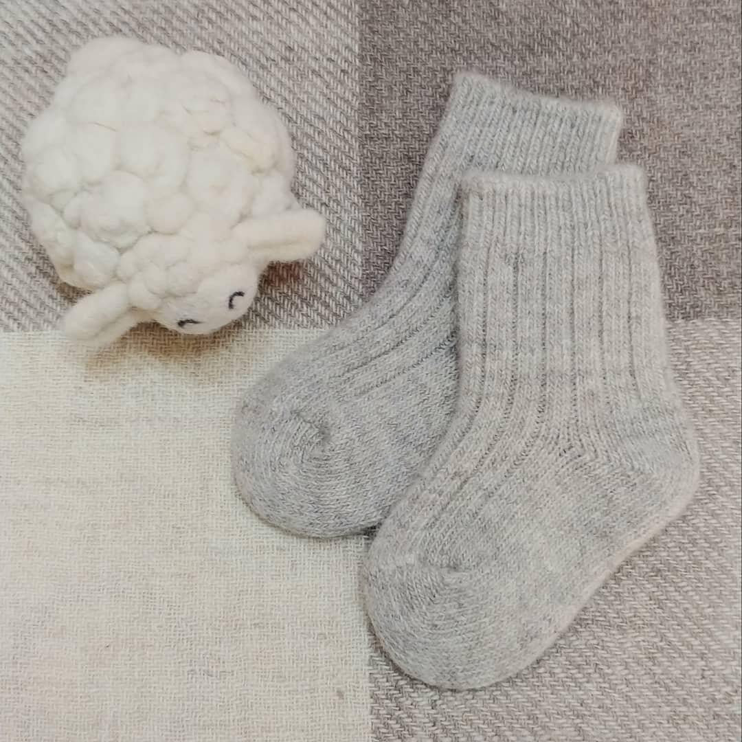 KIDS Organic Wool Socks / Soft Cozy Small Kids Winter Essentials / Breathable, Sustainable Un-dyed Pure Sheep Wool / Made in Mongolia