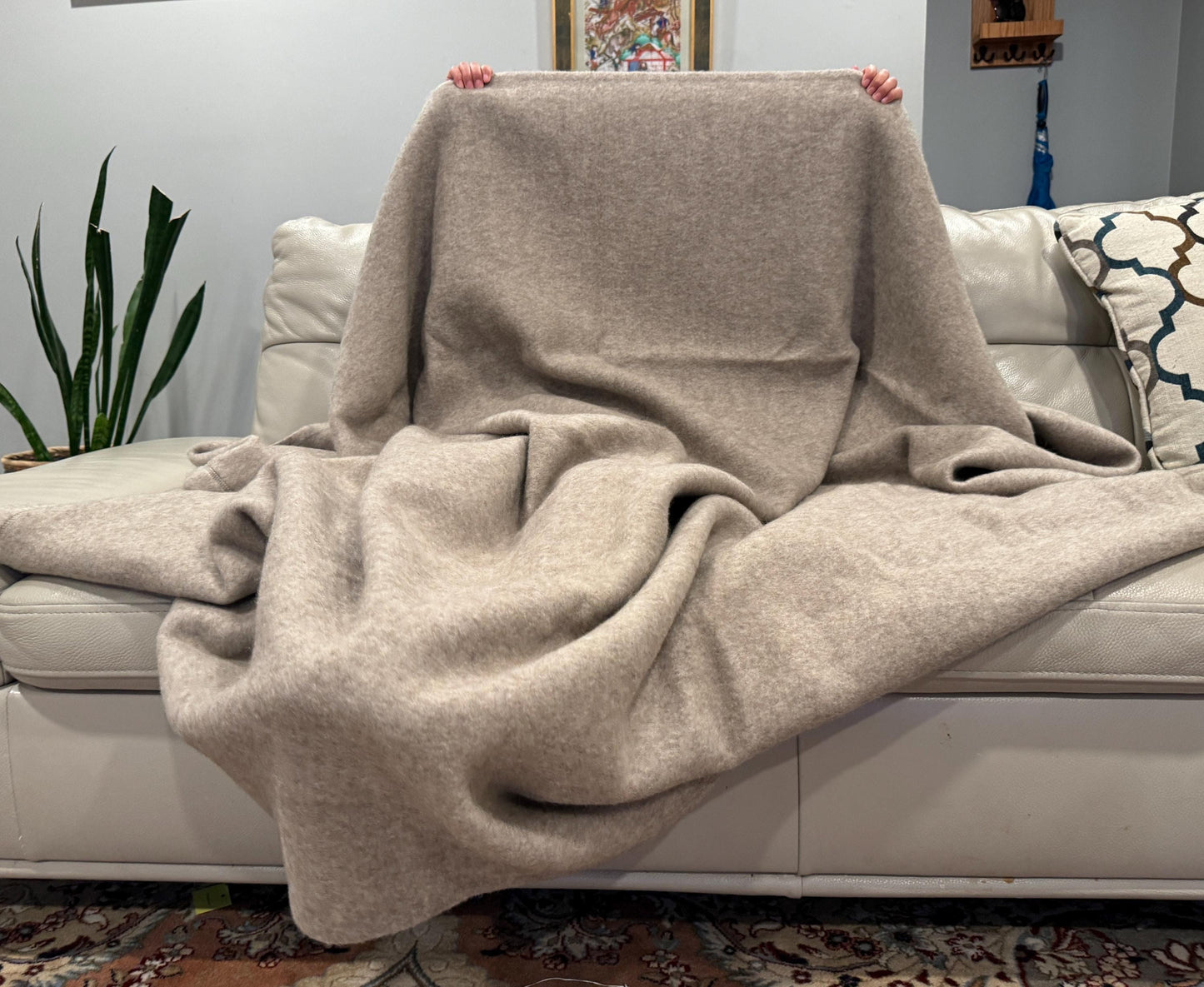 100% Yak Wool Oversized Throw Blanket- Natural Organic Un-Dyed Finest Fiber / Thick Cozy Warm Luxurious Home Textile / Made in Mongolia