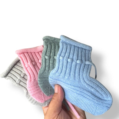 Cashmere Baby Booties: Ultra Soft, Warm, Made in Mongolia 3-9 months