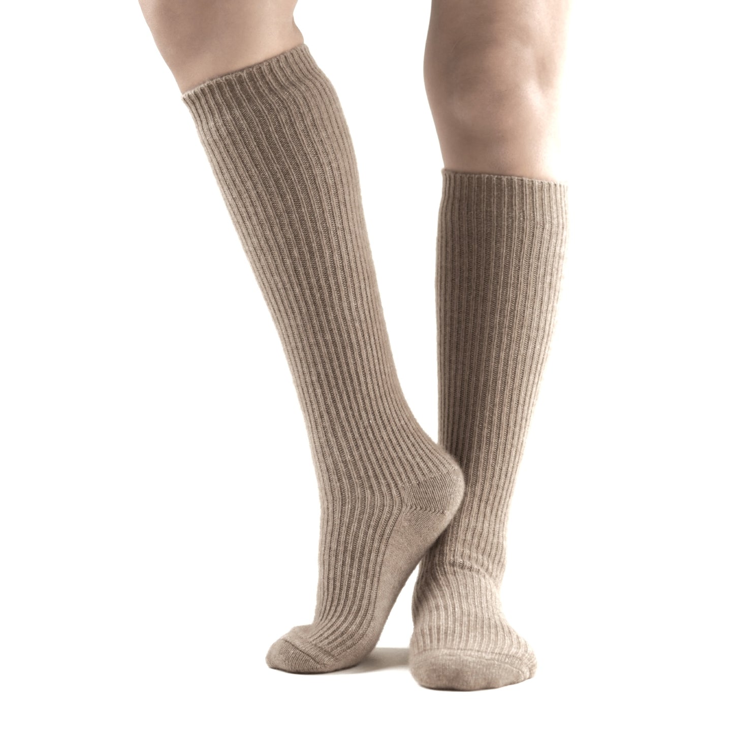 Knee-High Luxury Pure Cashmere Socks - Made from Un-dyed Organic Mongolian Cashmere | Heavenly soft | Cozy Winter Fashion | Ideal Gift