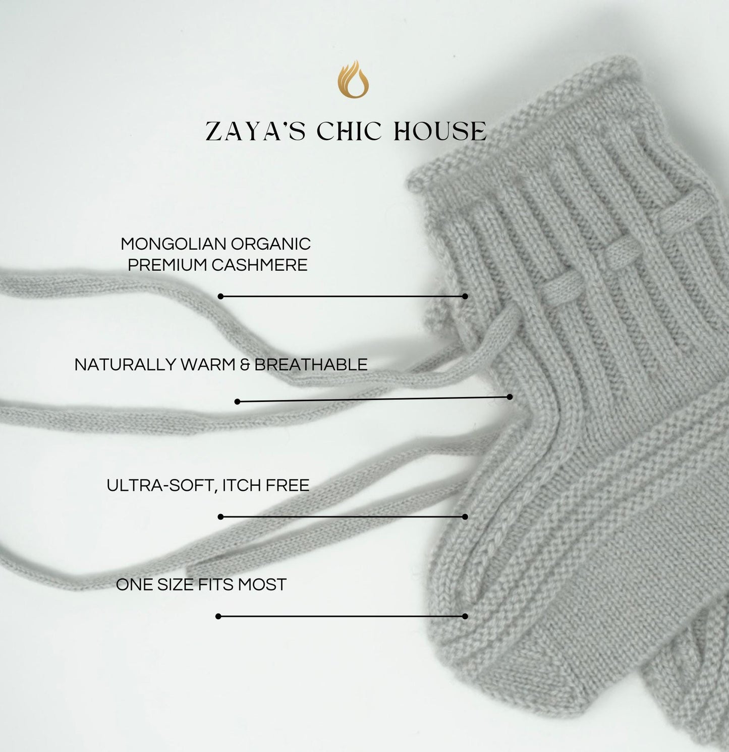 Cashmere Baby Booties: Ultra Soft, Warm, Made in Mongolia 3-9 months