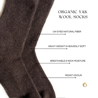 Organic Yak Down Soft Socks – Ready-Gift Boxed Cushioned Wool Socks for Outdoor Adventure & Indoor Comfort