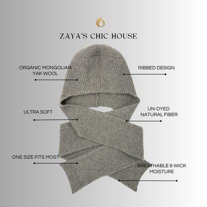 Women’s Yak Wool Hat & Scarf – 100% Organic Mongolian Yak Wool | Soft, Warm, Lightweight Luxury Winter Fashion