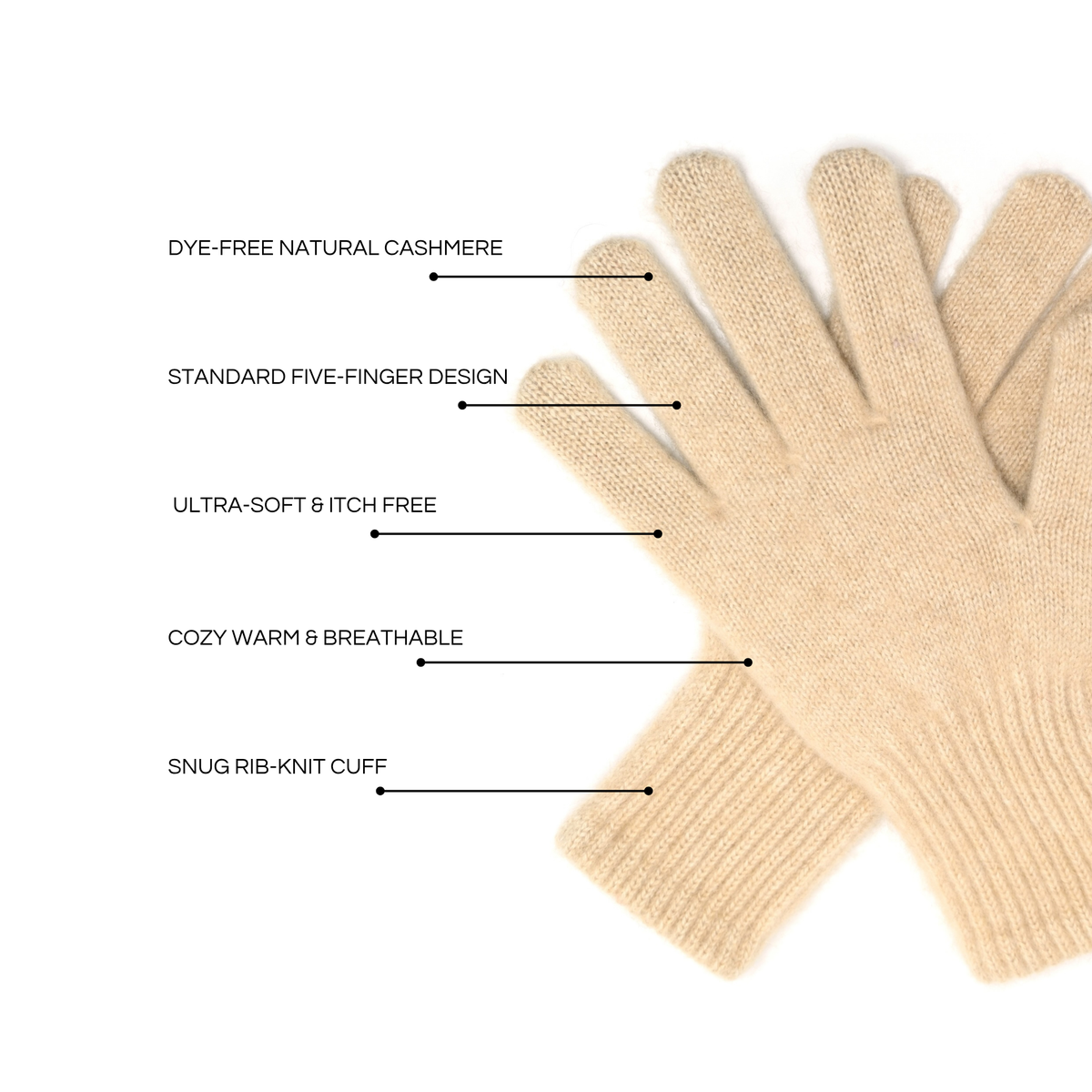Luxurious Cashmere Gloves for Men & Women – Made from Mongolian Dye-Free Natural Cashmere