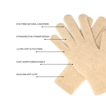 Luxurious Cashmere Gloves for Men & Women – Made from Mongolian Dye-Free Natural Cashmere