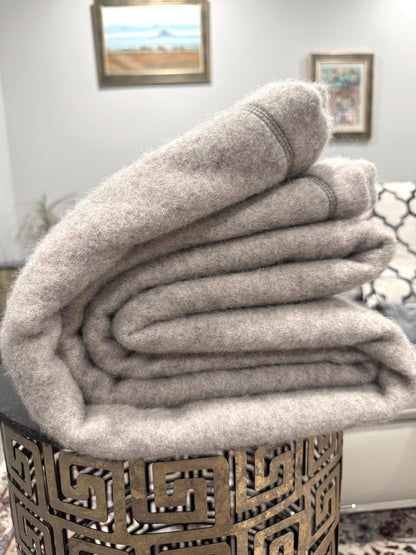 Oversized 100% Yak Down Throw Blanket: Mongolian Luxury, Undyed, Natural Fiber