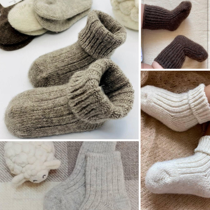 KIDS Organic Wool Socks - Soft Cozy Small Kids Winter Essentials (0-8 years old)