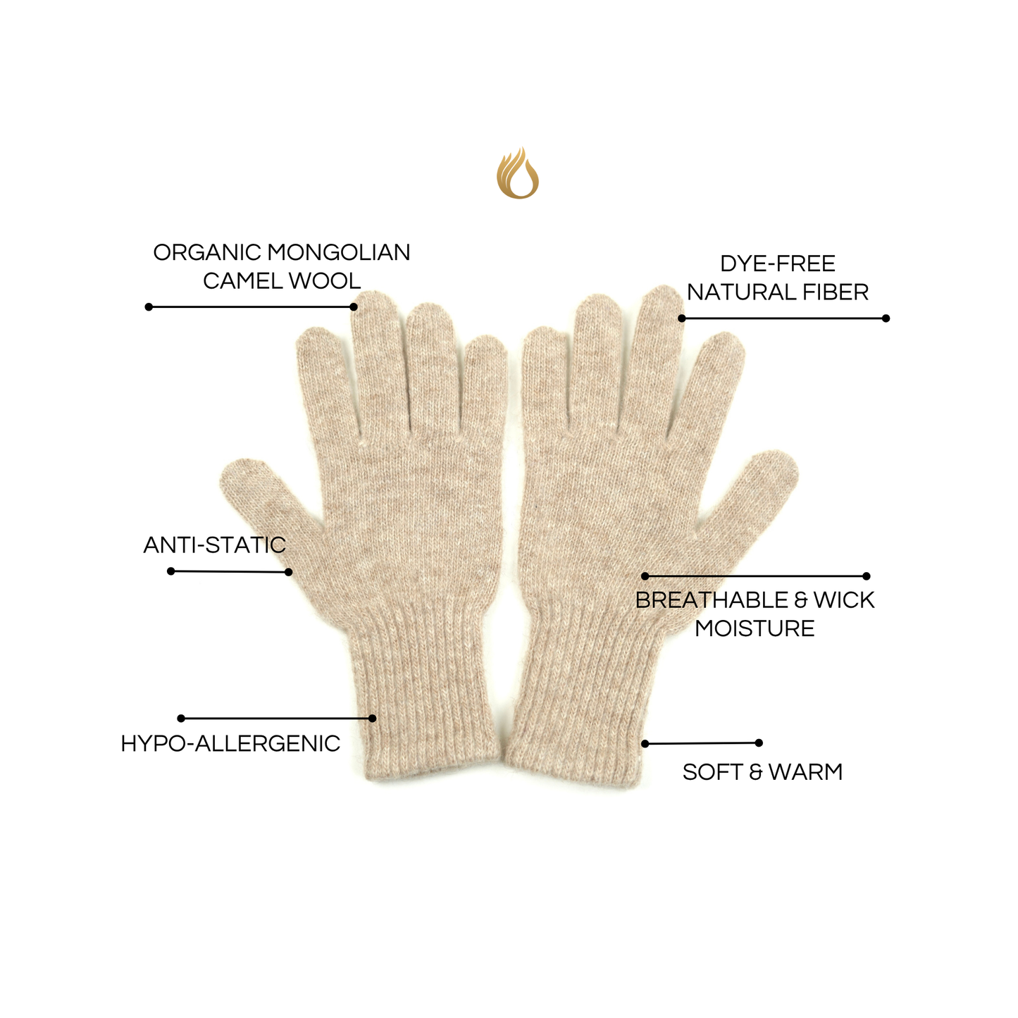 Bactrian Camel Wool Gloves / All Natural Organic Finest Fiber / Soft Cozy Cold Comfort / Luxury Unique Gift / Rare Find / Made in Mongolia (Copy)