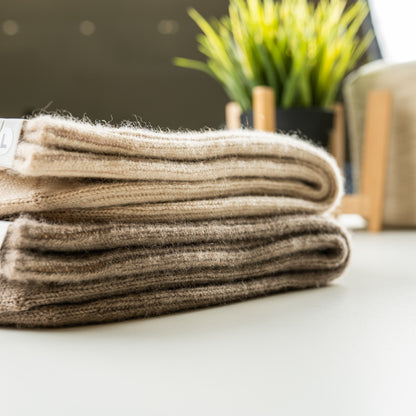 Organic Cashmere Socks from Mongolia – Soft Warm Ribbed Socks – Gift Ready-Boxed