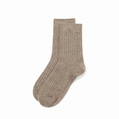Organic Cashmere Socks from Mongolia – Soft Warm Ribbed Socks – Gift Ready-Boxed