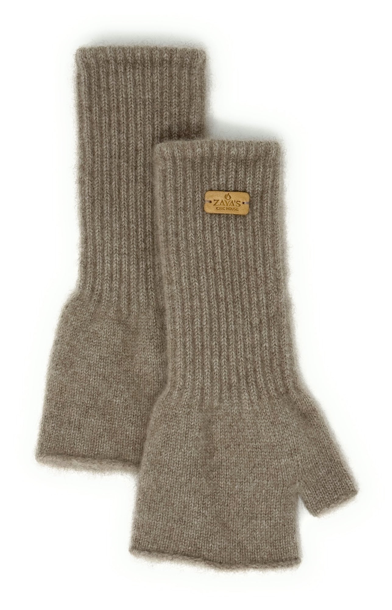 Pure cashmere fingerless mitten /Long cuff wrist warmer with thumb hole / Premium organic cashmere / Luxury gift
