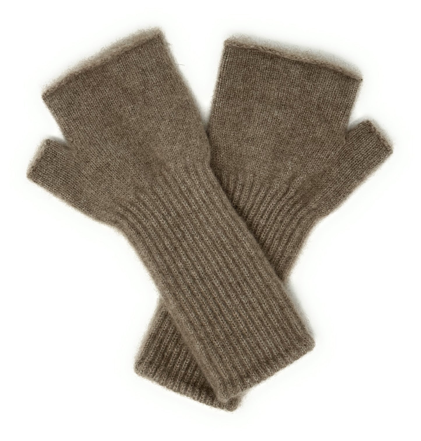 Pure cashmere fingerless mitten /Long cuff wrist warmer with thumb hole / Premium organic cashmere / Luxury gift
