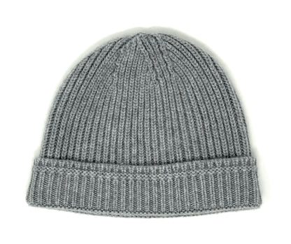100% Mongolian Cashmere Beanie – Ribbed Winter Hat for Women & Men