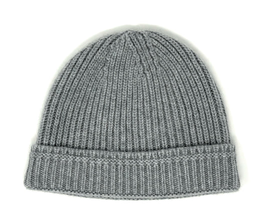 100% Mongolian Cashmere Beanie – Ribbed Winter Hat for Women & Men