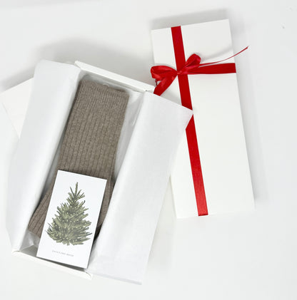 Organic Cashmere Socks from Mongolia – Soft Warm Ribbed Socks – Gift Ready-Boxed