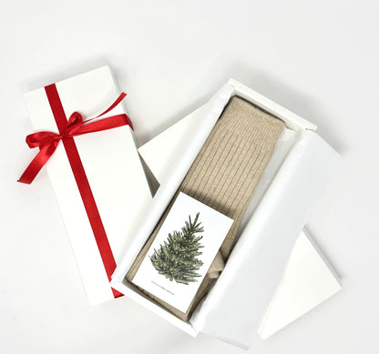 Organic Cashmere Socks from Mongolia – Soft Warm Ribbed Socks – Gift Ready-Boxed