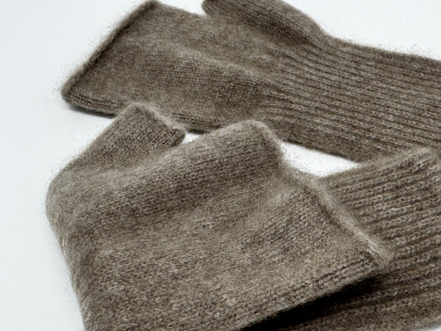 Pure cashmere fingerless mitten /Long cuff wrist warmer with thumb hole / Premium organic cashmere / Luxury gift