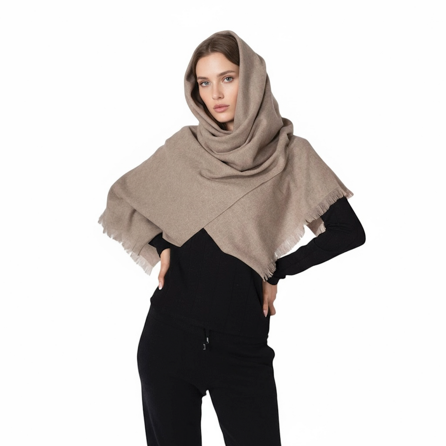 100% Cashmere Shawl Wrap – Ultra Soft Luxury Winter Scarf | Large Size Travel Essential 24"x80"