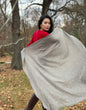 100% Yak Wool Shawl Wrap – Natural Mongolian Wool Scarf, Organic, Earth Toned Travel Wrap 50"×50"