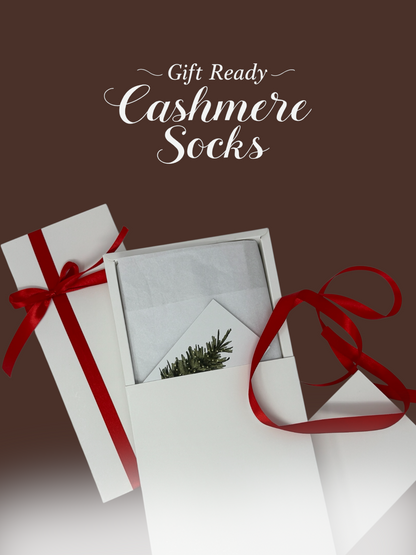 Organic Cashmere Socks from Mongolia – Soft Warm Ribbed Socks – Gift Ready-Boxed