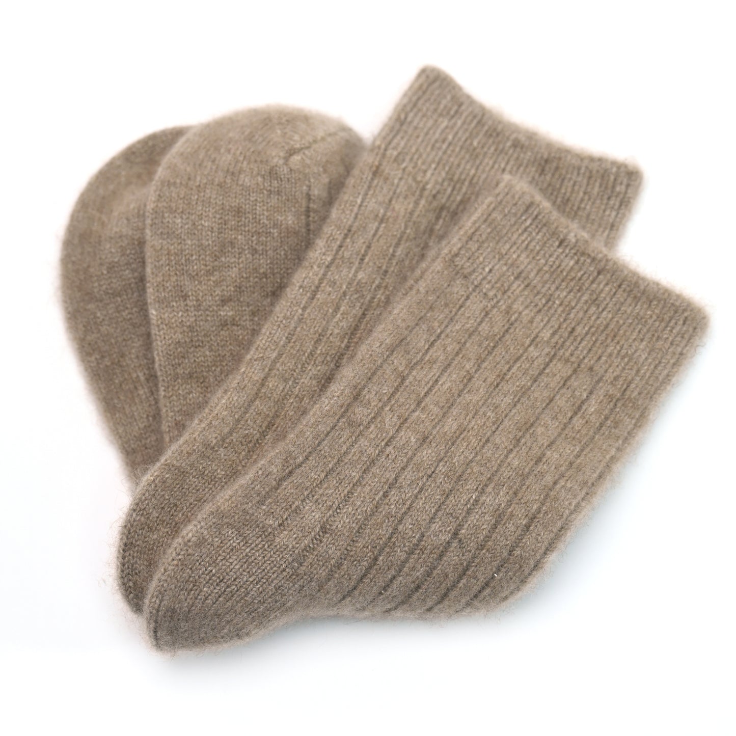 Organic Cashmere Socks from Mongolia – Soft Warm Ribbed Socks – Gift Ready-Boxed