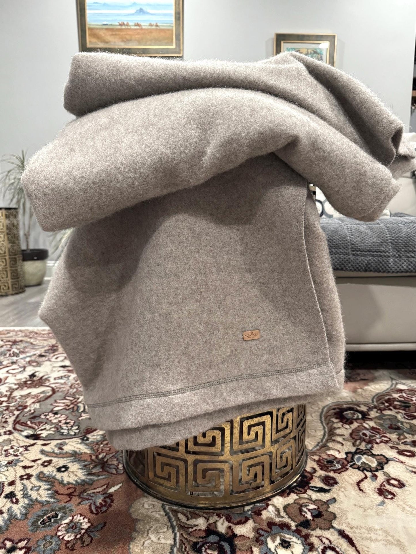 Oversized 100% Yak Down Throw Blanket: Mongolian Luxury, Undyed, Natural Fiber