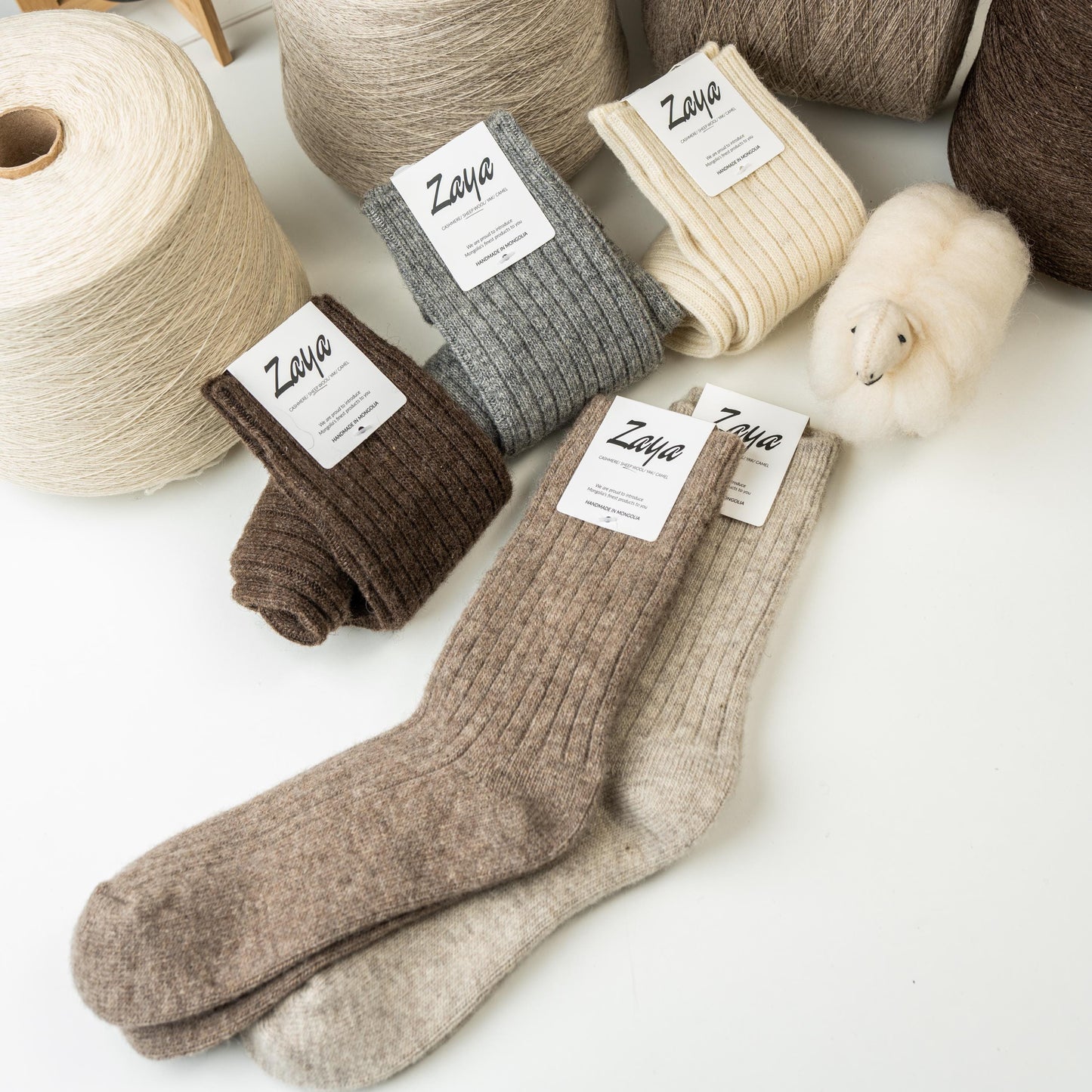 Luxurious Mongolian Sheep Wool Socks - Soft, Cozy, Breathable Cold Weather Essentials, Ideal Gift
