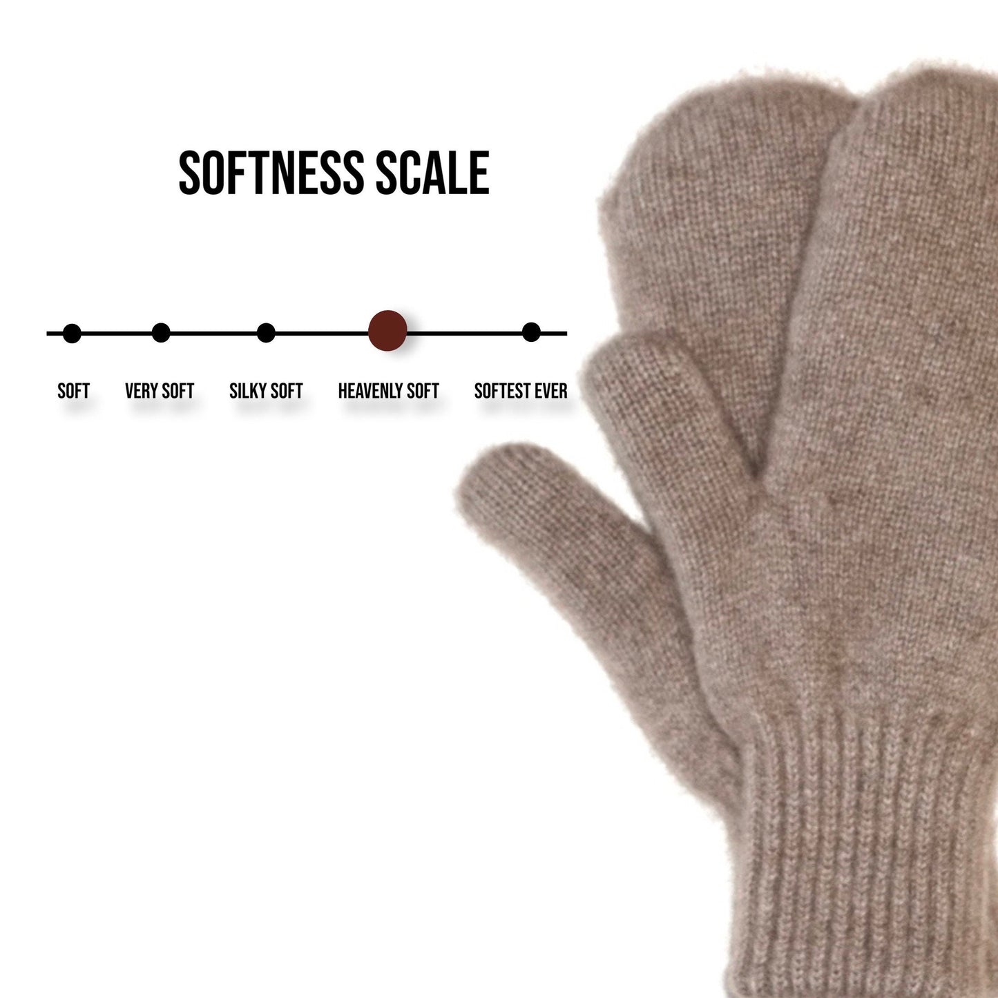 100% Pure Cashmere Mitten / Two Layer Organic Premium Cashmere / Heavenly Soft / Luxury Gift / Winter Essentials