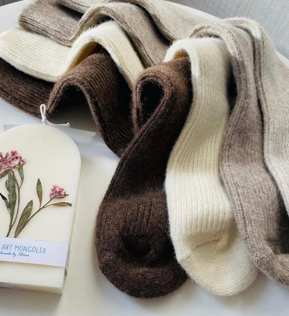 Knee-High Luxury Wool Socks - Made from Organic Mongolian Sheep Wool | Ideal Gift | Made in Mongolia