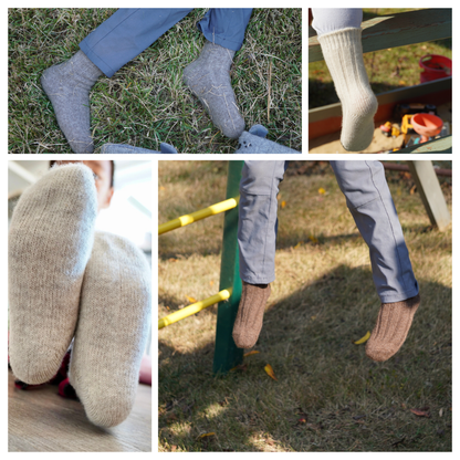 KIDS Organic Wool Socks - Soft Cozy Small Kids Winter Essentials (0-8 years old)