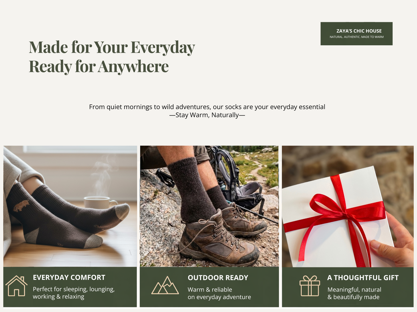 Organic Yak Wool Soft Socks – Sustainable, Breathable, Cushioned Wool Socks for Outdoor Adventure & Indoor Comfort